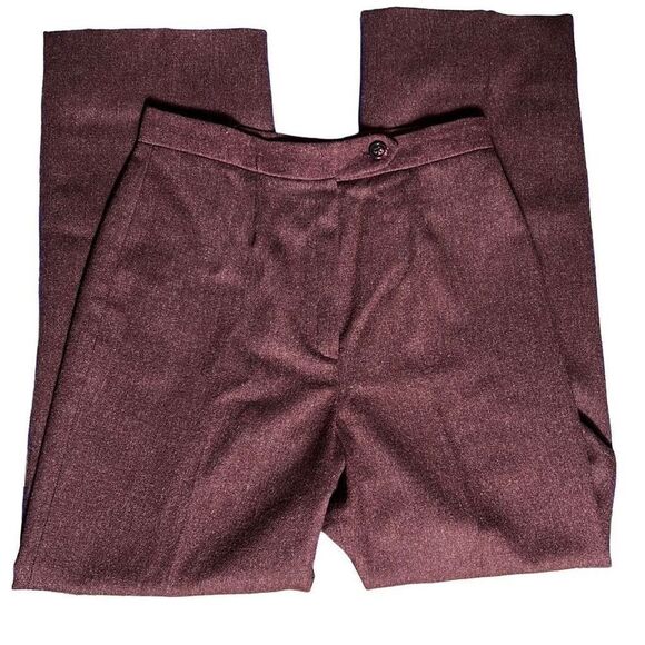 JH Collectibles Women's Dress Pants Wool Straight Cut Work Officewear Maroon - Picture 1 of 9